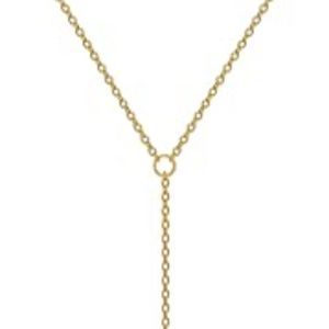 Estendly Dainty Gold Layered Bar Neckalce Moon Pendant Lariat Y Necklace